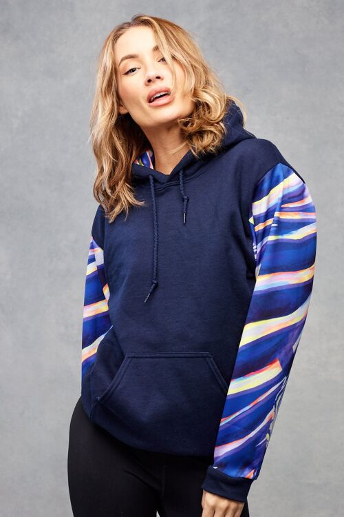 Navy Zebra Dreams Hoodie - Kids Age 8/9