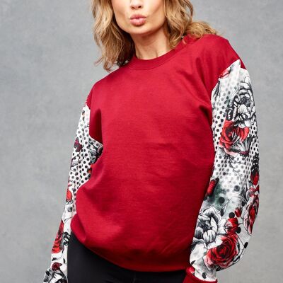 Ruby Red Rose Garden Sweatshirt - S