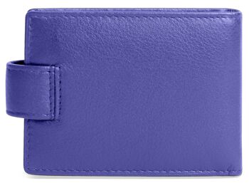 SADDLER "ROBYN" Porte-cartes de crédit à deux volets en cuir véritable luxueux pour femmes avec languette | Portefeuille mince et minimaliste | Portefeuille de carte de crédit de créateur pour dames | Coffret cadeau - Violet 5