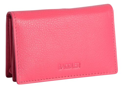 SADDLER "JESSCIA" Womens Luxurious Real Leather Slim Credit Card Holder | Business Card Holder Name Card Case| Designer Card Case Wallet for Ladies | Gift Boxed - Fuchsia