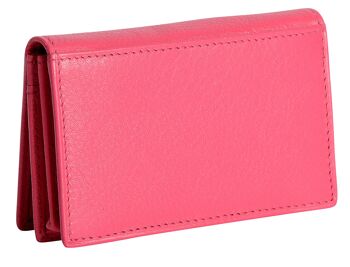 SADDLER "JESSCIA" Porte-cartes de crédit mince en cuir véritable luxueux pour femmes | Étui pour cartes de visite | Porte-cartes Designer pour dames | Coffret cadeau - Fuchsia 5