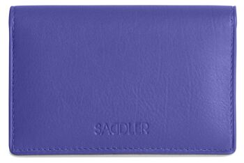 SADDLER "JESSCIA" Porte-cartes de crédit mince en cuir véritable luxueux pour femmes | Étui pour cartes de visite | Porte-cartes Designer pour dames | Coffret cadeau - Violet 4