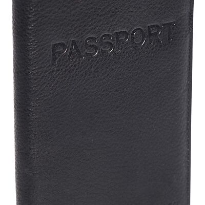 SADDLER "HARPER" Porte-passeport luxueux en cuir véritable pour femmes | Designer Travel Wallet - Parfait pour les cartes de débit de crédit Passport Mileage | Couverture de passeport pour femmes | Boîte-cadeau - Noir