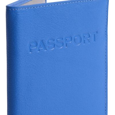 SADDLER "HARPER" para mujer, lujoso porta pasaporte de cuero auténtico para mujer | Cartera de viaje de diseñador: perfecta para tarjetas Passport Mileage Credit Débito | Cubierta del pasaporte de las señoras | Caja de regalo - Azul
