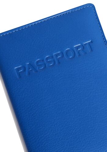 SADDLER "HARPER" Porte-passeport luxueux en cuir véritable pour femmes | Designer Travel Wallet - Parfait pour les cartes de débit de crédit Passport Mileage | Couverture de passeport pour femmes | Coffret cadeau - Bleu 5