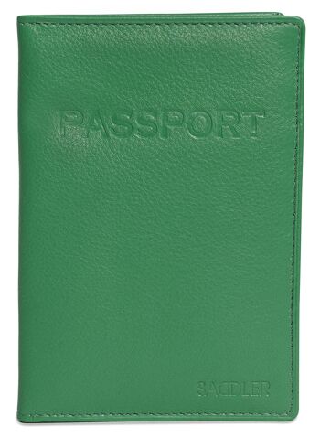 SADDLER "HARPER" Porte-passeport luxueux en cuir véritable pour femmes | Designer Travel Wallet - Parfait pour les cartes de débit de crédit Passport Mileage | Couverture de passeport pour femmes | Coffret cadeau - Vert 3