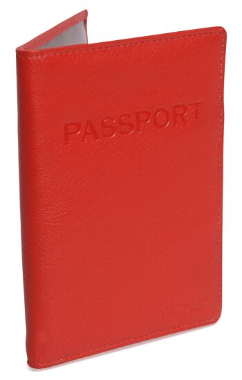 SADDLER "HARPER" Porte-passeport luxueux en cuir véritable pour femmes | Designer Travel Wallet - Parfait pour les cartes de débit de crédit Passport Mileage | Couverture de passeport pour femmes | Coffret cadeau - Rouge 1