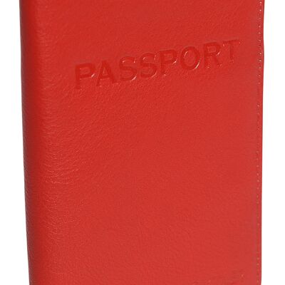 SADDLER "HARPER" Womens Luxurious Real Leather Passport Holder for Women | Designer Travel Wallet - Perfect for Passport Mileage Credit Debit Cards | Ladies Passport Cover | Gift Boxed - Red