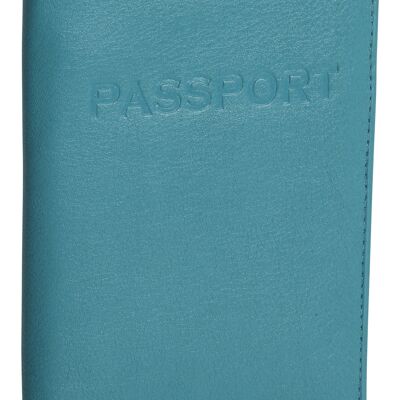SADDLER "HARPER" Porte-passeport luxueux en cuir véritable pour femmes | Designer Travel Wallet - Parfait pour les cartes de débit de crédit Passport Mileage | Couverture de passeport pour femmes | Coffret cadeau - Sarcelle