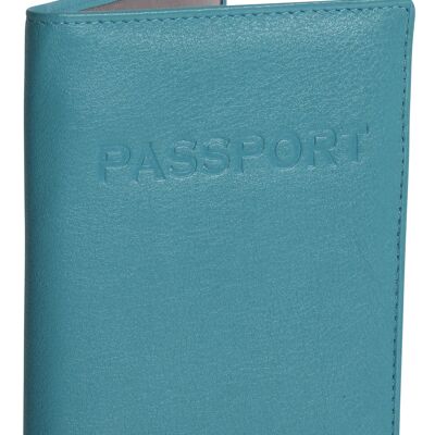 SADDLER "HARPER" Porte-passeport luxueux en cuir véritable pour femmes | Designer Travel Wallet - Parfait pour les cartes de débit de crédit Passport Mileage | Couverture de passeport pour femmes | Coffret cadeau - Sarcelle
