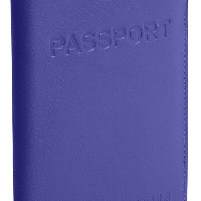 SADDLER "HARPER" Womens Luxurious Real Leather Passport Holder for Women | Designer Travel Wallet - Perfect for Passport Mileage Credit Debit Cards | Ladies Passport Cover | Gift Boxed - Purple