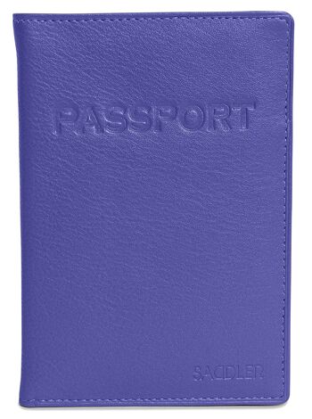 SADDLER "HARPER" Porte-passeport luxueux en cuir véritable pour femmes | Designer Travel Wallet - Parfait pour les cartes de débit de crédit Passport Mileage | Couverture de passeport pour femmes | Coffret cadeau - Violet 3