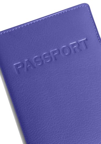 SADDLER "HARPER" Porte-passeport luxueux en cuir véritable pour femmes | Designer Travel Wallet - Parfait pour les cartes de débit de crédit Passport Mileage | Couverture de passeport pour femmes | Coffret cadeau - Violet 5