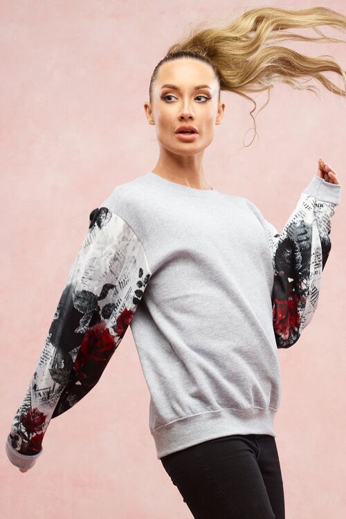 Grey Marl Ruby Romance Sweatshirt - XL