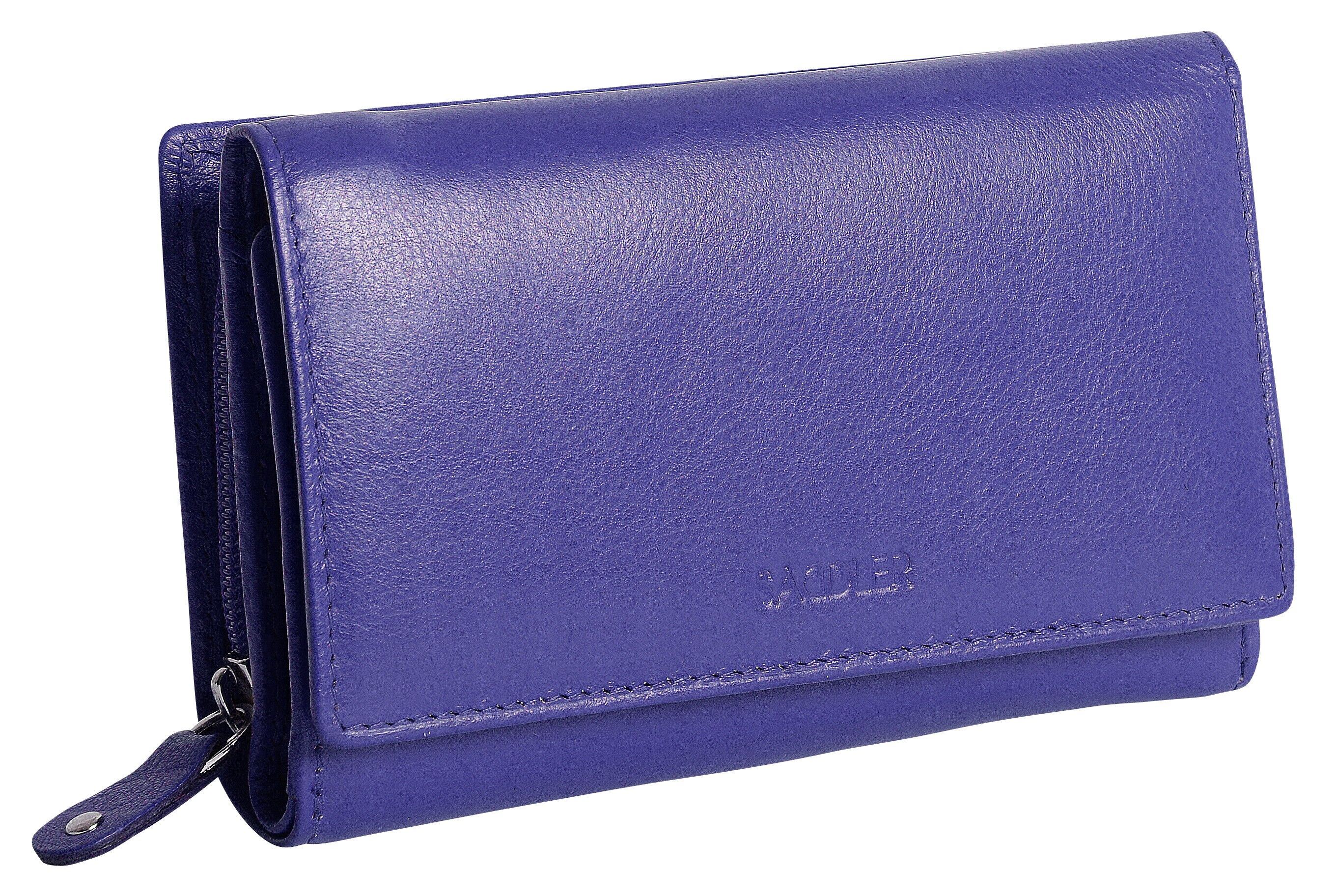 SADDLER "ELEANOR" Damen Luxuriöse Trifold RFID Wallet Clutch Geldbörse aus echtem Leder mit Reißverschluss-Geldbörse | Ladies Designer Multi Kreditkarteninhaber - für ID Debit Credit Travel Cards | Geschenkbox - Lila