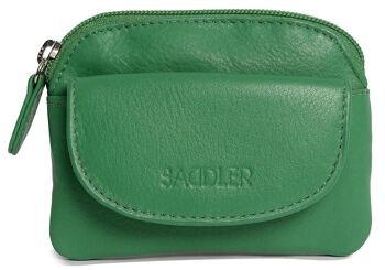 SADDLER "MOLY" Porte-monnaie luxueux en cuir véritable pour femmes | Pochette à langer Designer Ladies avec porte-clés | Coffret cadeau - Vert 3