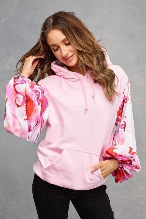 Candy Pink Flamingo Fancy Hoodie - S