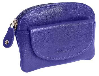 SADDLER "MOLY" Porte-monnaie zippé en cuir luxueux pour femmes | Pochette à langer Designer Ladies avec porte-clés | Coffret cadeau - Noir 2 1