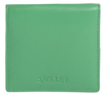 SADDLER "POPPY" Mini porte-monnaie luxueux en cuir véritable pour femmes | Pochette à langer Designer Ladies | Coffret cadeau - Vert 2