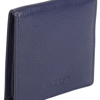 SATTEL "POPPY" Damen Luxus Echtleder Mini Coin Tray Geldbörse | Designer Ladies Change Pouch | Geschenkbox - Navy