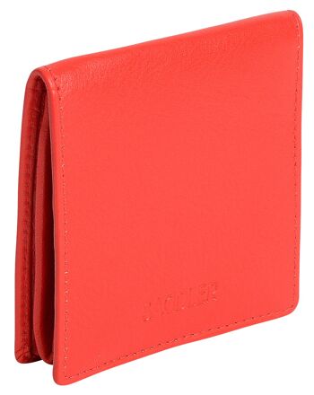 SADDLER "POPPY" Mini porte-monnaie luxueux en cuir véritable pour femmes | Pochette à langer Designer Ladies | Coffret cadeau - Rouge 1