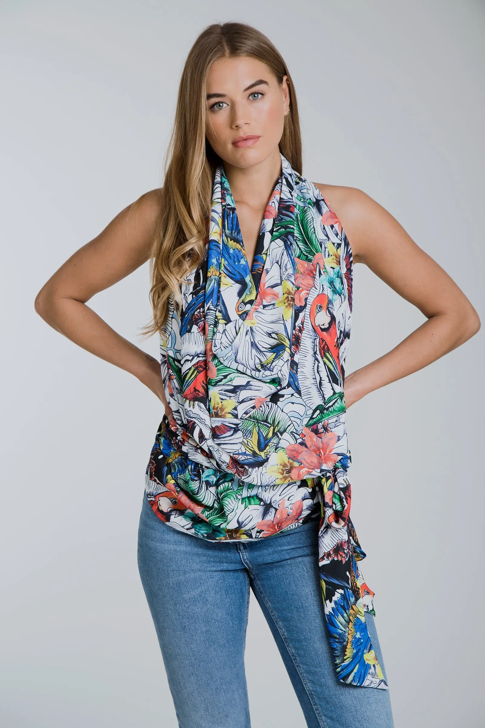 Achat Lucy Drapé Top Ruby Rainforest en gros