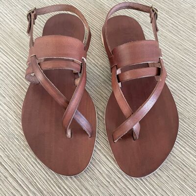 Brown handmade leather sandal for women