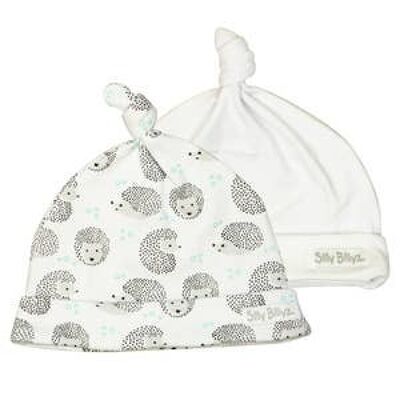 Hedgehog Gumnut Jersey Baby Hat 2pk