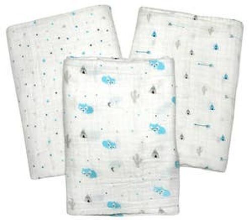 Fox & Arrow Muslin Swaddle Wrap 3pk