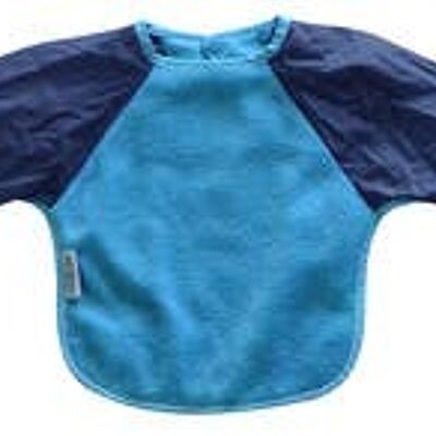 Aqua/Navy Small Fleece Long Sleeve Bib