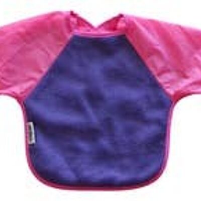 Lila/Cerise Fleece Großes Langarm-Lätzchen