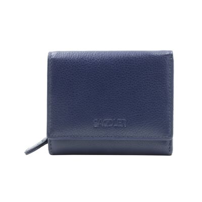 SATTEL "CARLA" Damen Luxuriöses Dreifach-RFID-Kreditkarten-Portemonnaie aus echtem Leder mit großer Münztasche mit Reißverschluss | Designer Ladies Purse - Perfekt für ID-Münzen Notizen Debit Travel Cards | Geschenkbox - Marine