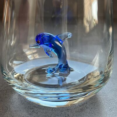 Vaso de agua Delfín de Murano