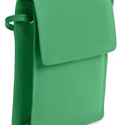 SADDLER "SARA" Womens Compact Real Leather Cross Body Travel Purse With Removable Credit Card Holder | Designer Sling Bag - Perfect for Cell phone, Passport, All Cards | Gift Boxed - Green