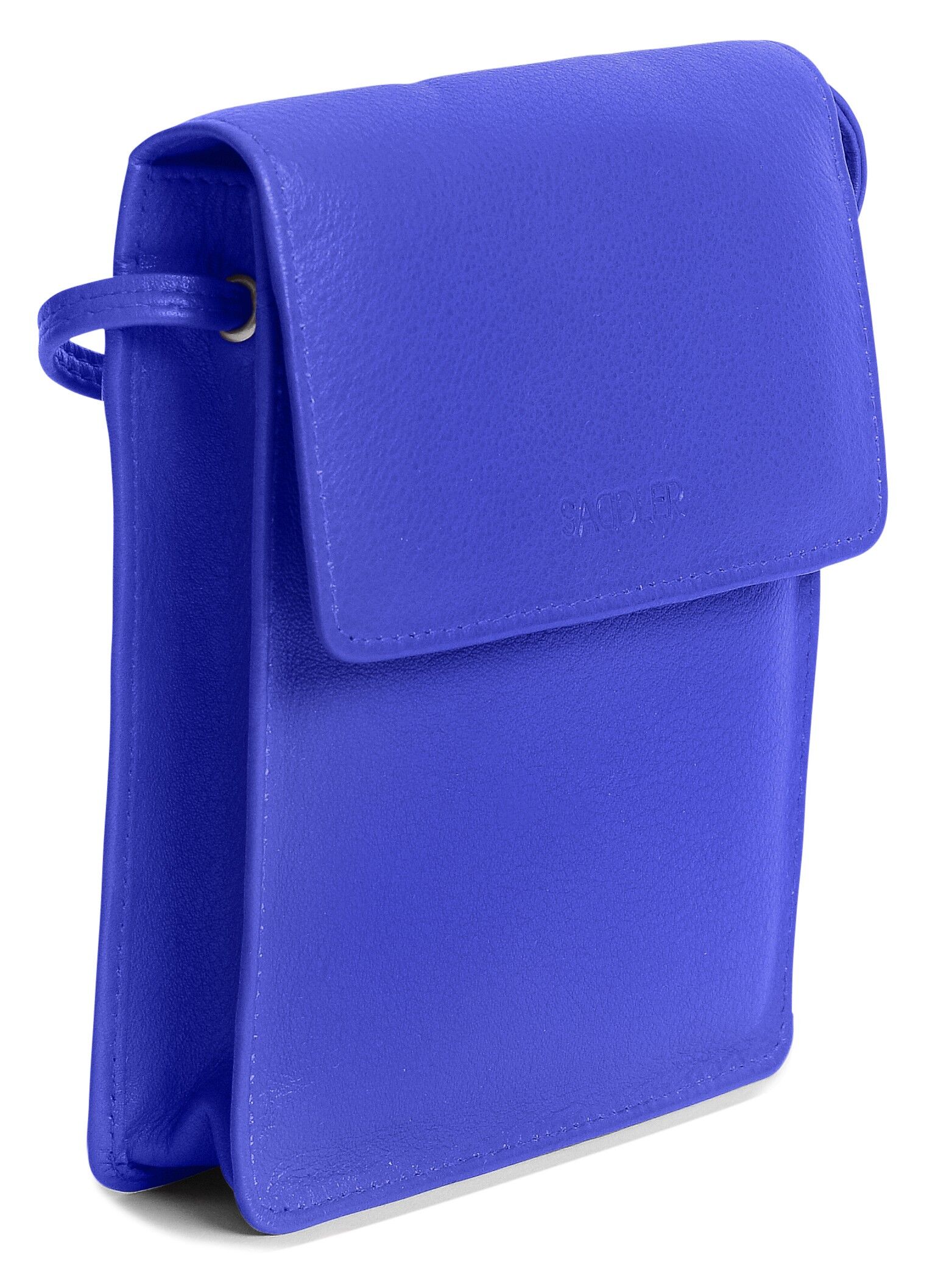 SADDLER "SARA" Borsa da viaggio a tracolla compatta da donna in vera pelle con porta carte di credito rimovibile | Borsa a tracolla di design - perfetta per cellulare, passaporto, tutte le carte | Confezione regalo - Viola
