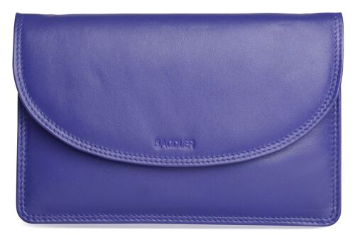 SADDLER "ISABELLE" Womens Soft Leather Slim Cross Body Purse and Mag Snap Closure | Ladies Sling Bag - Perfect for Cell Phone, Passport, Travel Cards | Gift Boxed - Purple