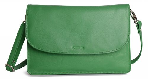 SADDLER "OLIVIA" Womens Real Leather Slim Cross Body Purse Clutch with Detachable Strap | Ladies Sling Bag - Perfect for Cell Phone, Cosmetics and Travel Cards | Gift Boxed - Green