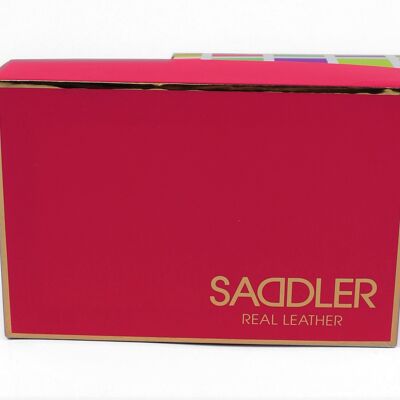 SADDLER "STELLA" Womens Luxurious Leather Credit Card and ID Holder | Slim Minimalist Wallet | Designer Credit Card Wallet for Ladies | Gift Boxed - Magenta