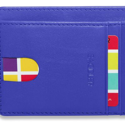 SADDLER "STELLA" Womens Luxurious Leather Credit Card and ID Holder | Slim Minimalist Wallet | Designer Credit Card Wallet for Ladies | Gift Boxed - Purple
