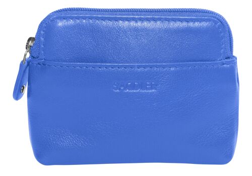 SADDLER "PIA" Womens Luxurious Leather Zip Top Card and Coin Key Purse | RFID Protection | Gift Boxed - Blue