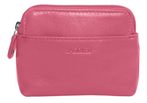 SADDLER "PIA" Womens Luxurious Leather Zip Top Card and Coin Key Purse | RFID Protection | Gift Boxed - Fuhcsia