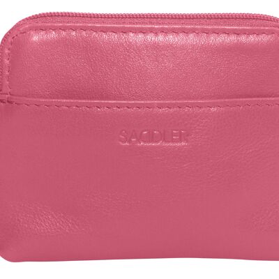 SADDLER "PIA" Womens Luxurious Leather Zip Top Card and Coin Key Purse | RFID Protection | Gift Boxed - Fuhcsia