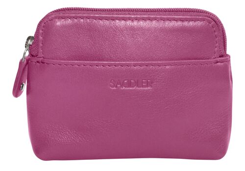 SADDLER "PIA" Womens Luxurious Leather Zip Top Card and Coin Key Purse | RFID Protection | Gift Boxed - Magenta