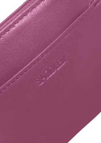 SADDLER "PIA" pour femmes en cuir de luxe avec fermeture éclair sur le dessus et porte-clés | Protection RFID | Coffret cadeau - Magenta 5