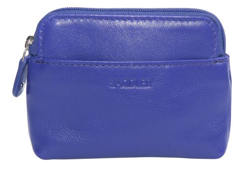 SADDLER "PIA" Womens Luxurious Leather Zip Top Card and Coin Key Purse | RFID Protection | Gift Boxed - Purple