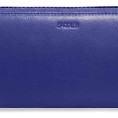 SATTEL "SOPHIA" Luxuriöse Brieftaschenkupplung aus echtem Leder mit langem Reißverschluss und abnehmbarem Armband | RFID-geschützt | Designer Kreditkarte Geldbörse für Damen | Geschenkbox - Lila