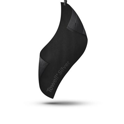 Towell+ Silver - Serviette de sport antibactérienne - Argent Noir