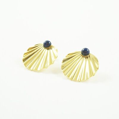 Shell Lapis-Lazuli earrings