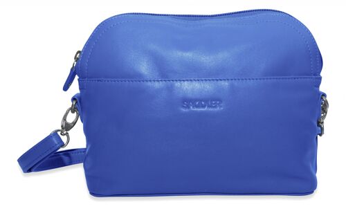 SADDLER "BROOKLYN" Luxurious Real Leather Zip Top Handbag Cross Body Adjustable Strap | Designer Sling Bag for Ladies | Gift Boxed - Blue