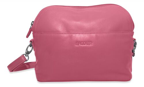 SADDLER "BROOKLYN" Luxurious Real Leather Zip Top Handbag Cross Body Adjustable Strap | Designer Sling Bag for Ladies | Gift Boxed - Fuchsia